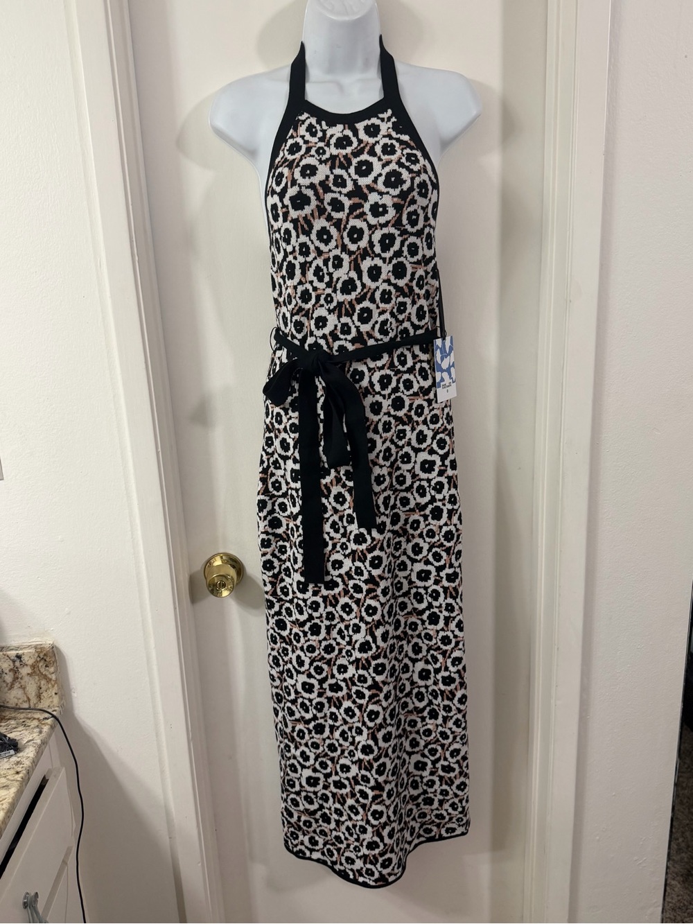 Diane Von Furstenberg for Target Black & White One-Shoulder Floral Midi Dress - Picture 2 of 7